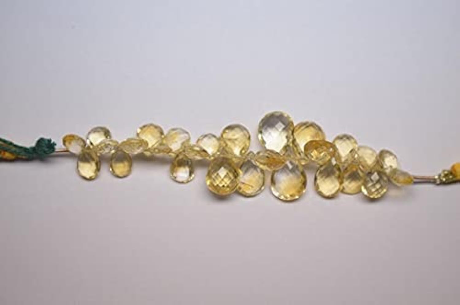 Citrine en perles poires facettées LKBEADS 79 carats pour l'enfilage de bijoux en pierre naturelle