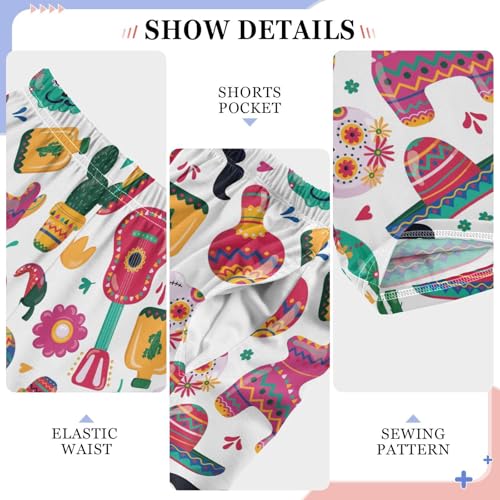 ZZXXB Cactus Maraca Skull Boys Long Pants Soft Trousers Elastic Waist Kids Lounge Bottoms with Pockets S-XL4