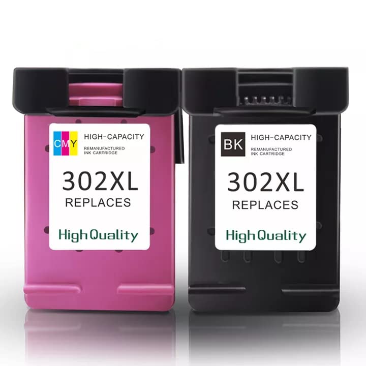 GB Cartridges 302XL Ink Cartridges Replacement for HP Officejet 3830 3831 3832 3834 4650 4654 4658 DeskJet 1110 2130 2132 3630 3632 Envy 4520 4522 4524 (Black Color, 2-Pack)