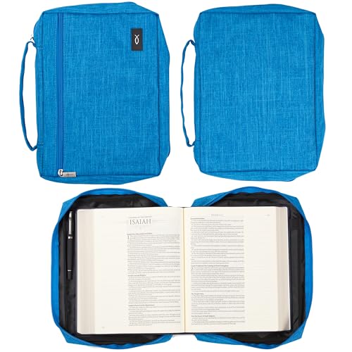 Image of Christian Art Gifts Polyester Bible Cover for Men & Women: Jesus Fish Patch