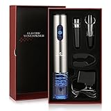 CRITIRON Tire Bouchon Électrique Professionnel en Acier Inoxydable,Tire-Bouchon Homme-Champagne-Luxe, Ouvre-Vin Rechargeable, Coffret Elégant avec Bouchon à Vide,Coupe Capsule et Vin Verseur