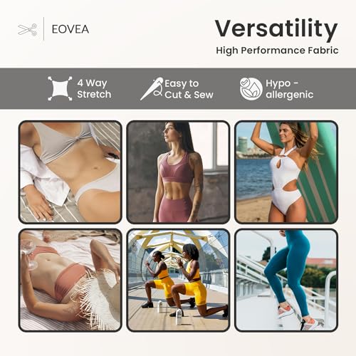 Eovea Nylon Spandex Fabric - 4 Way Stretch Fabric - Swimwear Fabric By The Yard - 60 Inch Wide Lycra Fabric - Stretchy Swimsuit Fabric thumb #4