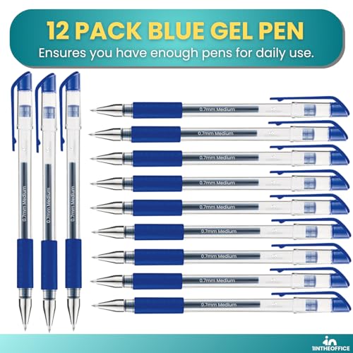 Bolígrafo de gel azul 0.7 mm pack de 12 miniatura 6