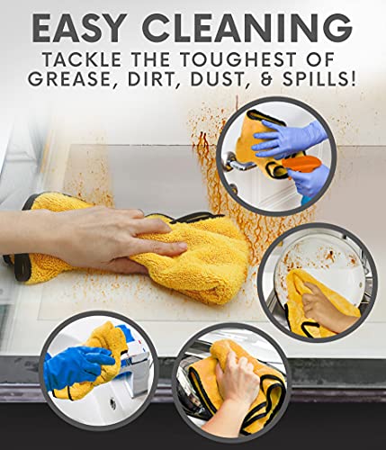 Solid Multipurpose Plush Microfiber Cleaning Cloth Towel For Household, Car Washing, Drying & Auto Detailing - 16" X 24" (6) #TOP3