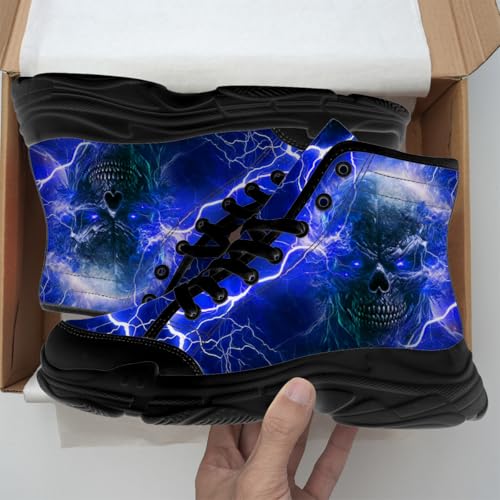 Skull Shoes for Men Lace-Up Canvas High Top Sneakers Gifts for Him Her2