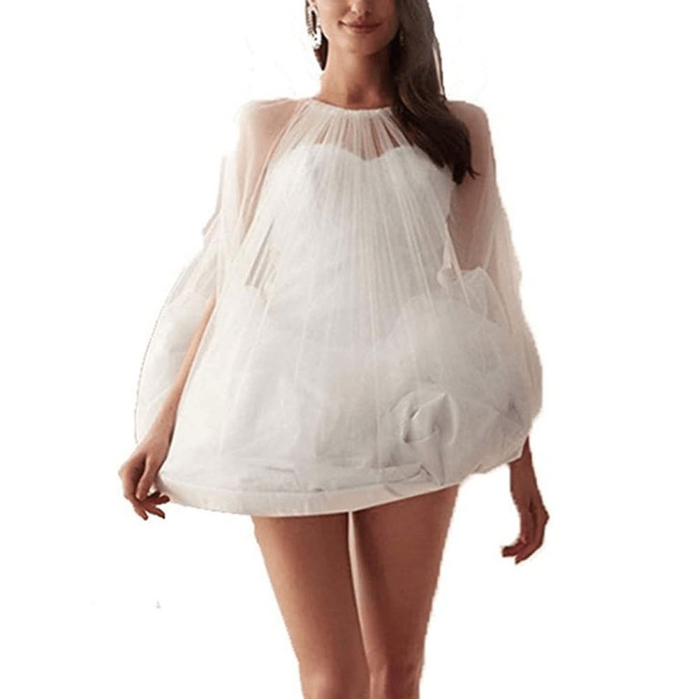 Fituenly Bridal Wedding Dress Petticoat Underskirt, Drawstring Bride Buddy White Bridal Underskirt for Dresses Toilet Petticoat