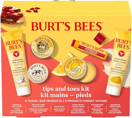 Burt's Bees Kit de ideias para presentes, pontas e dedos, 6 produtos de tamanho de viagem – proteto