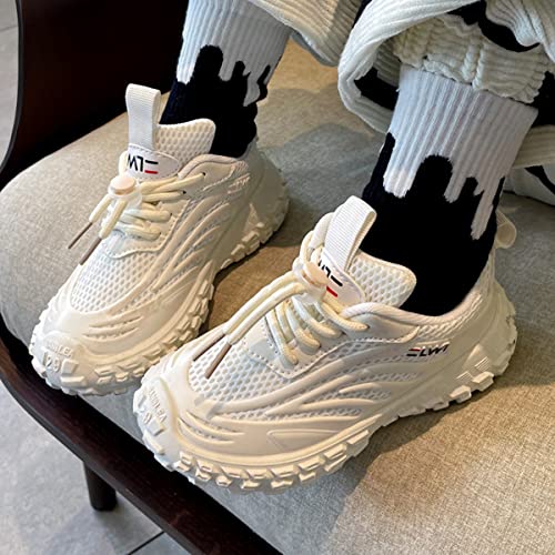 Lightweight Running Shoes for Kids, Mesh Running Shoes, Kids Knit Sneakers, Tennis Shoes for Girls Boys White2
