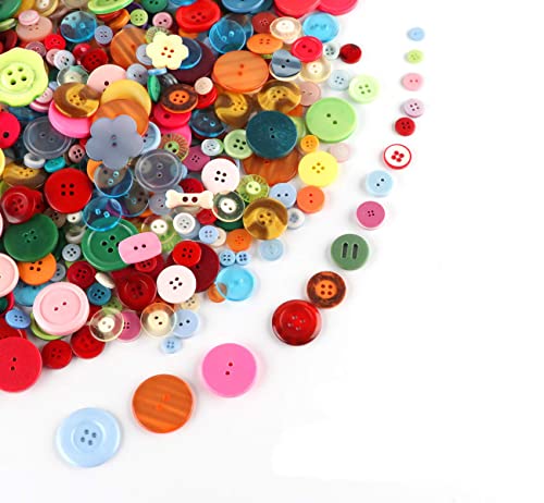 Botones de Colores,660 PCS Botones Artesanales Botones Redondos Resina Botones Coloridos de Plástico Botones para Costura Decorativa Hecha a Mano DIY 2 y 4 Agujeros Cover