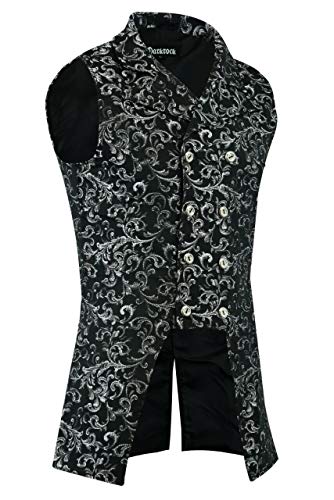 Darkrock Men's Double Breasted GOVERNOR Vest Waistcoat VTG Brocade Gothic Steampunk/Victorian Vest/Cosplay Vest/Jacket3