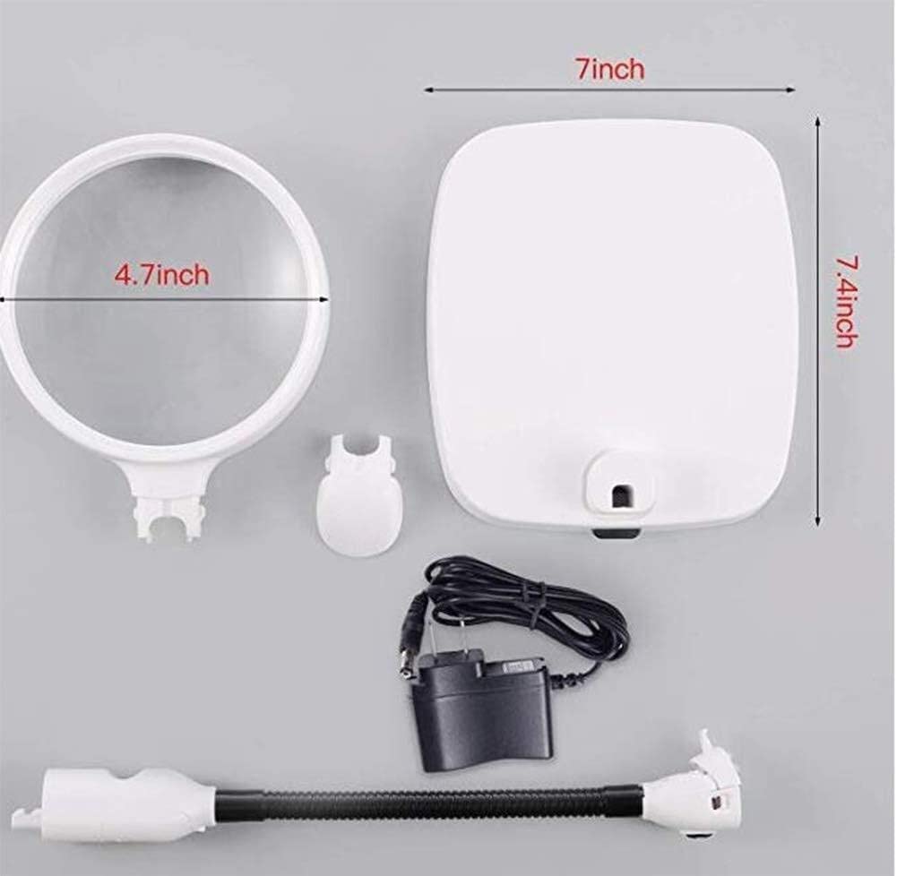 EUQKKWLOY Vergrößerungsglas, Bildschirmlupe, große LED-beleuchtete Lupe mit verschiedenen Positionen – LED-Lampe, faltbar. 6 – Beste freihändige 10-fache Vergrößerungslupe mit Licht zum Lese