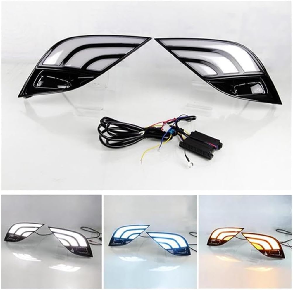 Car LED Daytime Running Lights Fog Lights Turn Signal Lights Tricolor