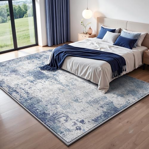 Tapete lavable RUGIXE 5x7 azul antideslizante miniatura 5