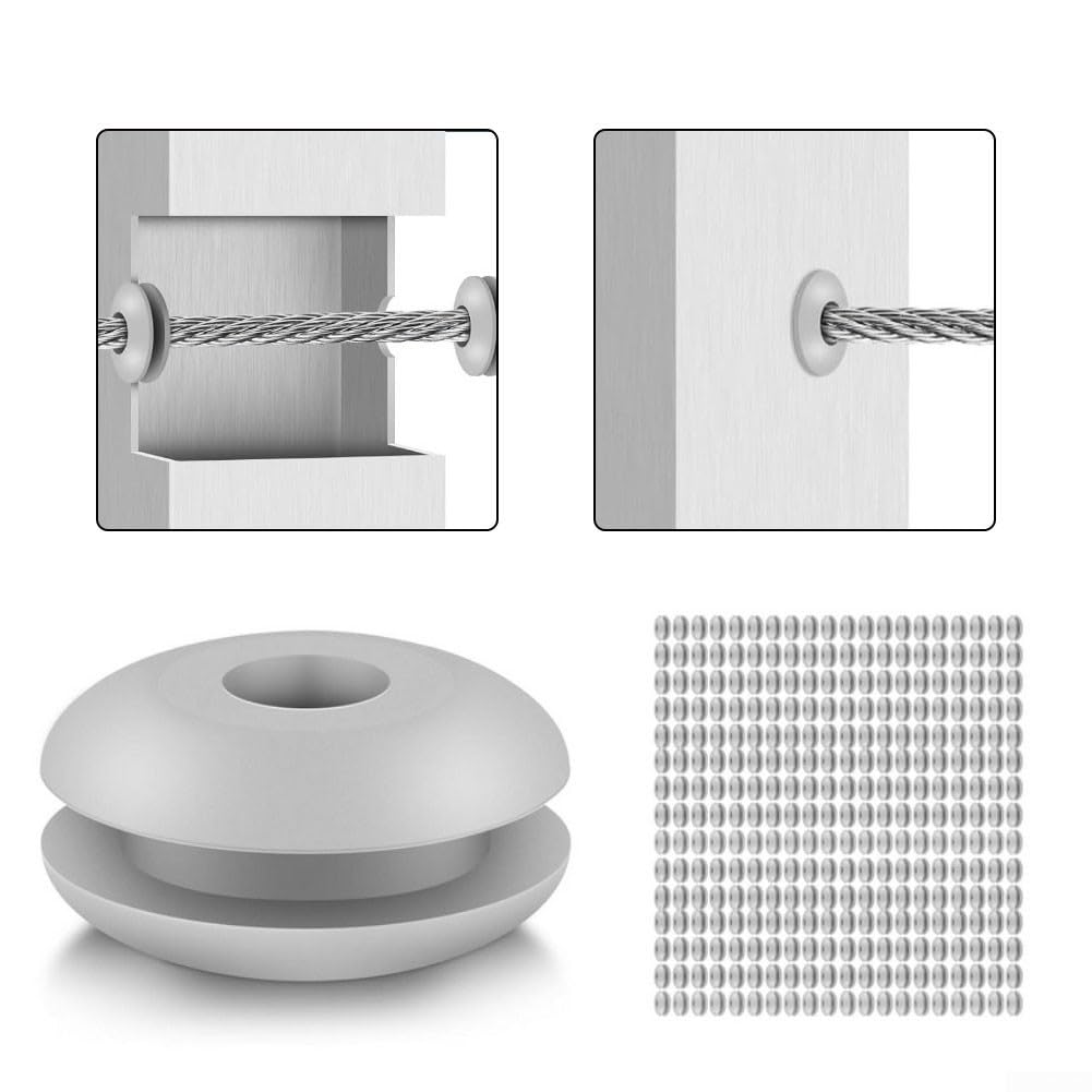 Occhielli in gomma per pali metallici da 1/8" e 5/32", confezione da 200, resistenti alle intemperie e all'umidità, per una maggiore protezione esterna