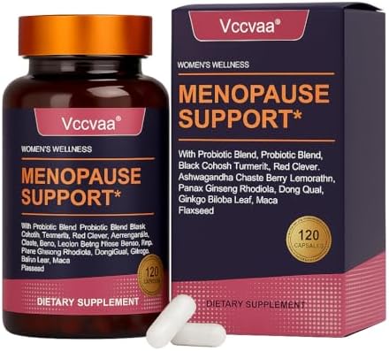 40-in-1 Menopause Support for Women – Hormonal Balance, Hot Flash & Mood Relief – Black Cohosh, DIM, Maca, Red Clover, Probiotics, B6, D3 & More – Vegan, 120 Capsules