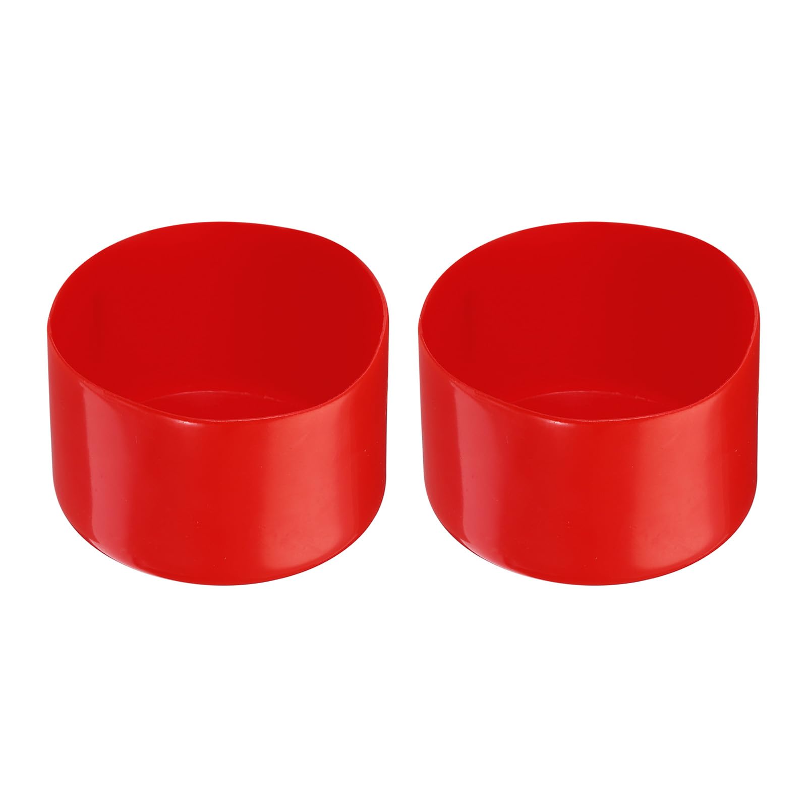 Rebower 2 Pack Screw Thread Protector Cover Rubber End Caps, [for Screw, Bolt, Rod End Cap] - 2 3/4 inch(70mm) Inner Dia/Red