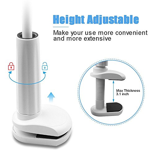Shonco Gooseneck Tablet Holder, Tablet Mount Holder Stand Lazy Bracket 360 Degree Rotating Flexible Long Arms Lazy Hands Free Clip-On Mount For Ipad Tablet And Phone Beside Bed Desktop Chair Kitchen #TOP1
