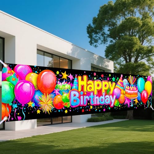 Image of Nuxovilar Happy Birthday Yard Banner 78x18 Polyester