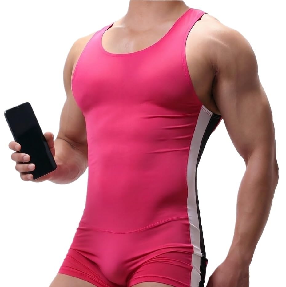 Men is Full Body Jumpsuits Tight-Fitting Top for Wrestling Gym Athletic Support Bodysuit Sports Singletlet