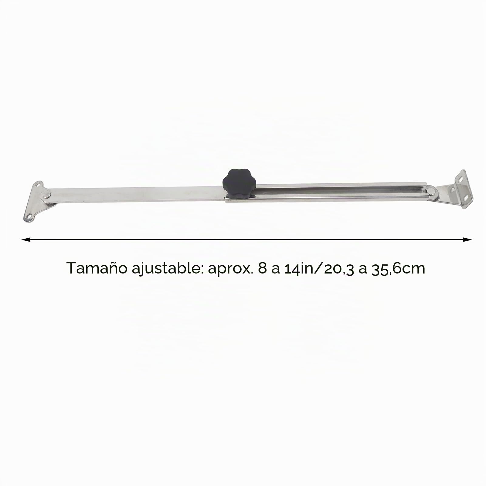 Aramox Ajustador de Soporte de Tapa de Escotilla Marina, Acero Inoxidable, Ajustable de 20 a 36 cm