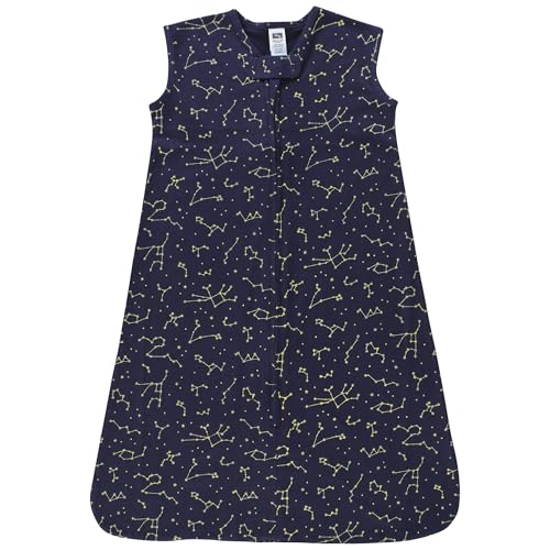 Image of Hudson Baby Unisex Baby Cotton Sleeveless Wearable Sleeping Bag, Sack, Blanket, Navy Constellation, 12-18 Months