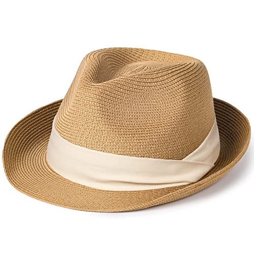 FURTALK Fedora Panamahut - Stilvoller Sonnenschutz für Damen und Herren
