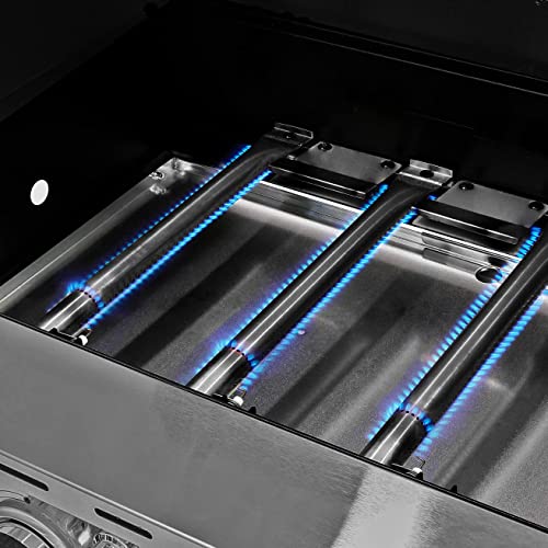 Outdoor Propane Gas Grill 3-Burner With Side Burner,Cabinet Grill For Bbq,Stainless Steel #TOP5