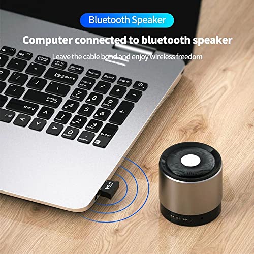 Image of USB Bluetooth Adapter - BT Version 5.0 Receiver Dongle, Long Range Connector for Windows PC Laptop Desktop Device