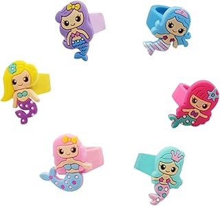 Totority 10 Peças Anéis Para Meninas Anéis Para Meninas Adolescentes Anéis Para Crianças Anéis Infantis Anéis De Sereia Anéis De Silicone Para Meninas Anéis Para Lembrancinhas De