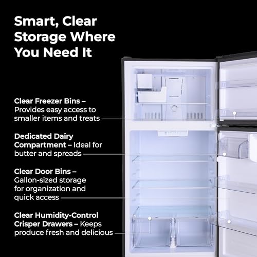 Image of Kenmore 33 in. 20.4 cu. ft Capacity Refrigerator /Freezer with Full-Width Adjustable Glass Shelving, Humidity Control Crispers, Ice Maker, ENERGY STAR Certified, Black