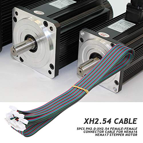 5 Stück Anschlusskabel PH2.0-XH2.54 weiblich auf weiblich aus PVC für Schrittmotor 39/42 Nema16 Nema17
