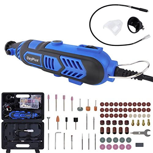 Herramienta multifunción de 135 W, 10.000 hasta 32.000 rpm, 6 velocidades de rotación con 80 accesorios, incluye maletín de transporte, multilijadora, juego de herramientas rotativas para tallar,