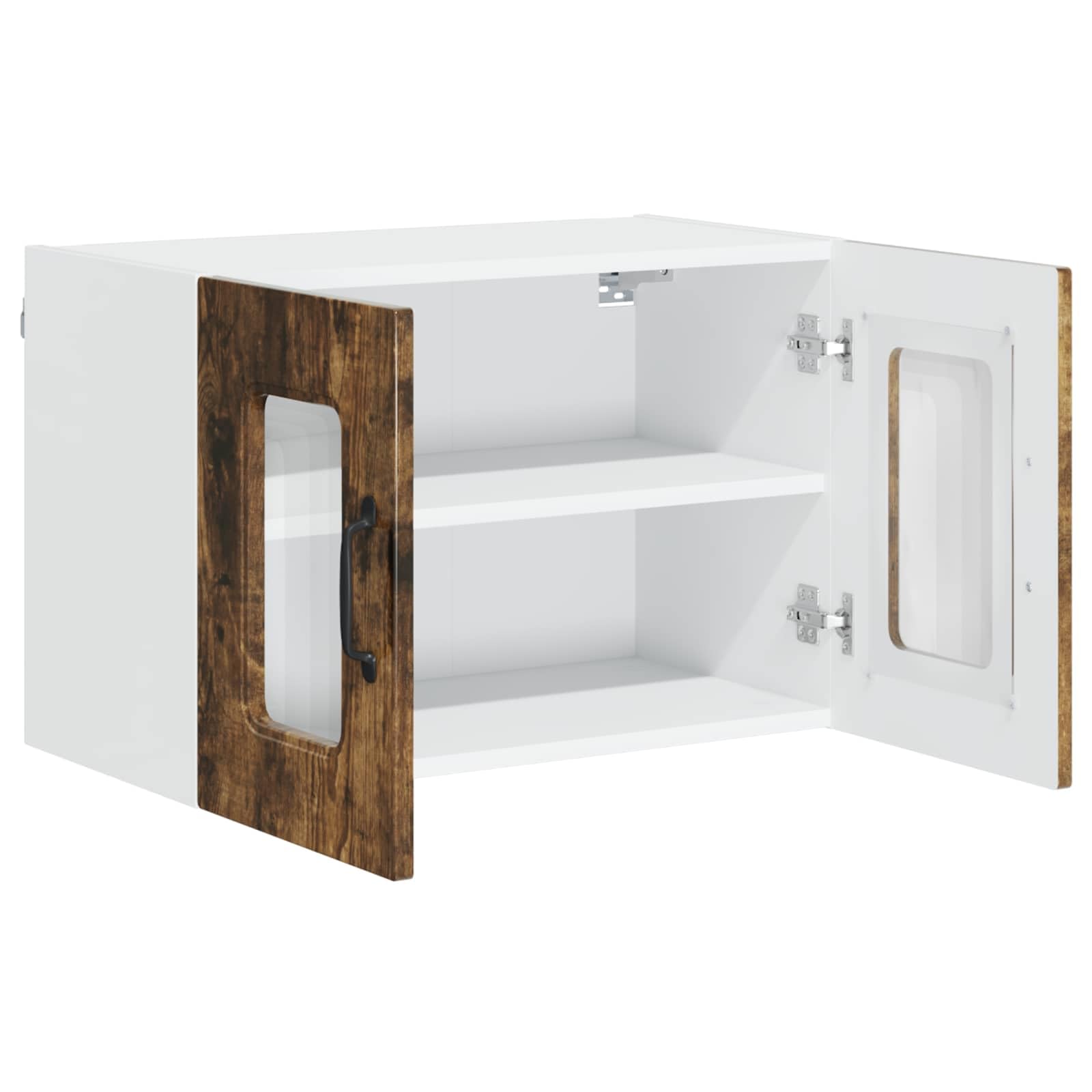 Kalmar Küchenschrank, Geräucherte Eiche Holzwerkstoff, 60x31x40 cm, Moderner Küchen-Wandschrank mit Stauraum für Kochutensilien, Einfache Montage