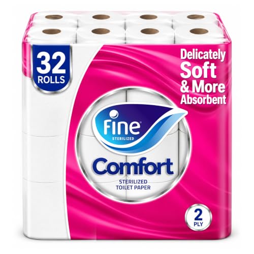 Fine Comfort Toilet Tissues Paper 32 Rolls 180 sheets x 2 Ply