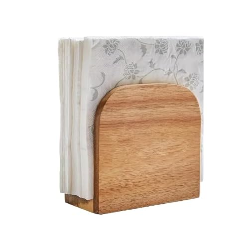 Wooden Napkin Holder Tissue Box For Dining Table Farmhouse Dispenser Stand Rustic Paper Napkins Rack Storage Organizer