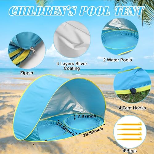 Tienda de playa infantil con piscina integrada para bebés 6