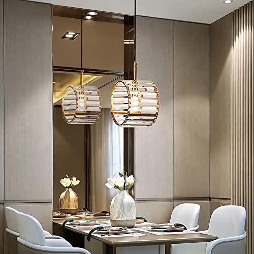 Lustre en cristal moderne tout en cuivre pour un salon chic et luxueux