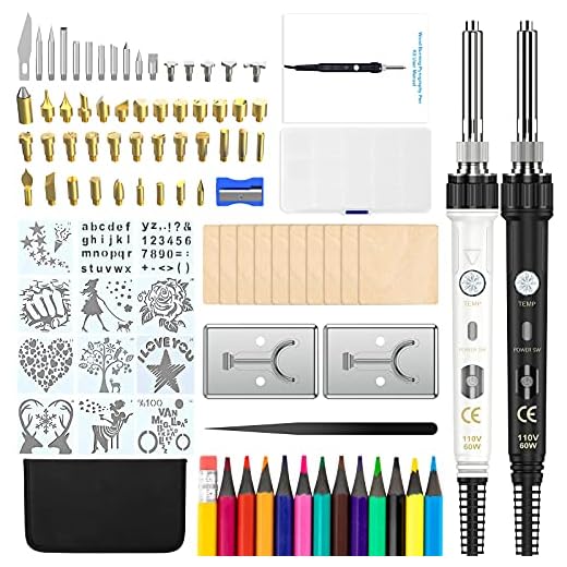 Wood Burning Kit, Wood Burning Tool with 2 Adjustable Temperature Wood Burning Pen and Accessories, DIY Wood Burning Set for Embossing, Carving and Soldering, Popular Gifts for Adults and Kids