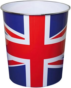 JVL Union Jack Flag Waste Paper bin 25x26.5cm 100% Polypropylene