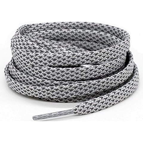 Xiazw Reflective Flat Athletic Sport Casual Shoe Laces Shoelace (2 Pair Pack) (Grey, 47.2'') Cover