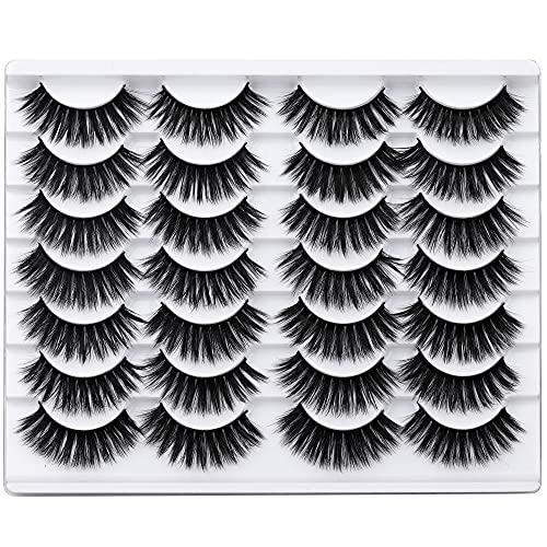 Newcally False Eyelashes 3D Faux Mink Eyelashes Handmade Luxurious Volume Fluffy Soft Reusable Eyes Lashes 14 Pairs Pack