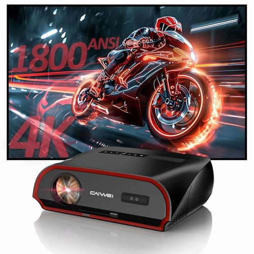 Ultra Bright 1800ANSI Lumens Smart Projector, NFC Casting Wireless, WiFi 6, 4K-Decoding HDR...