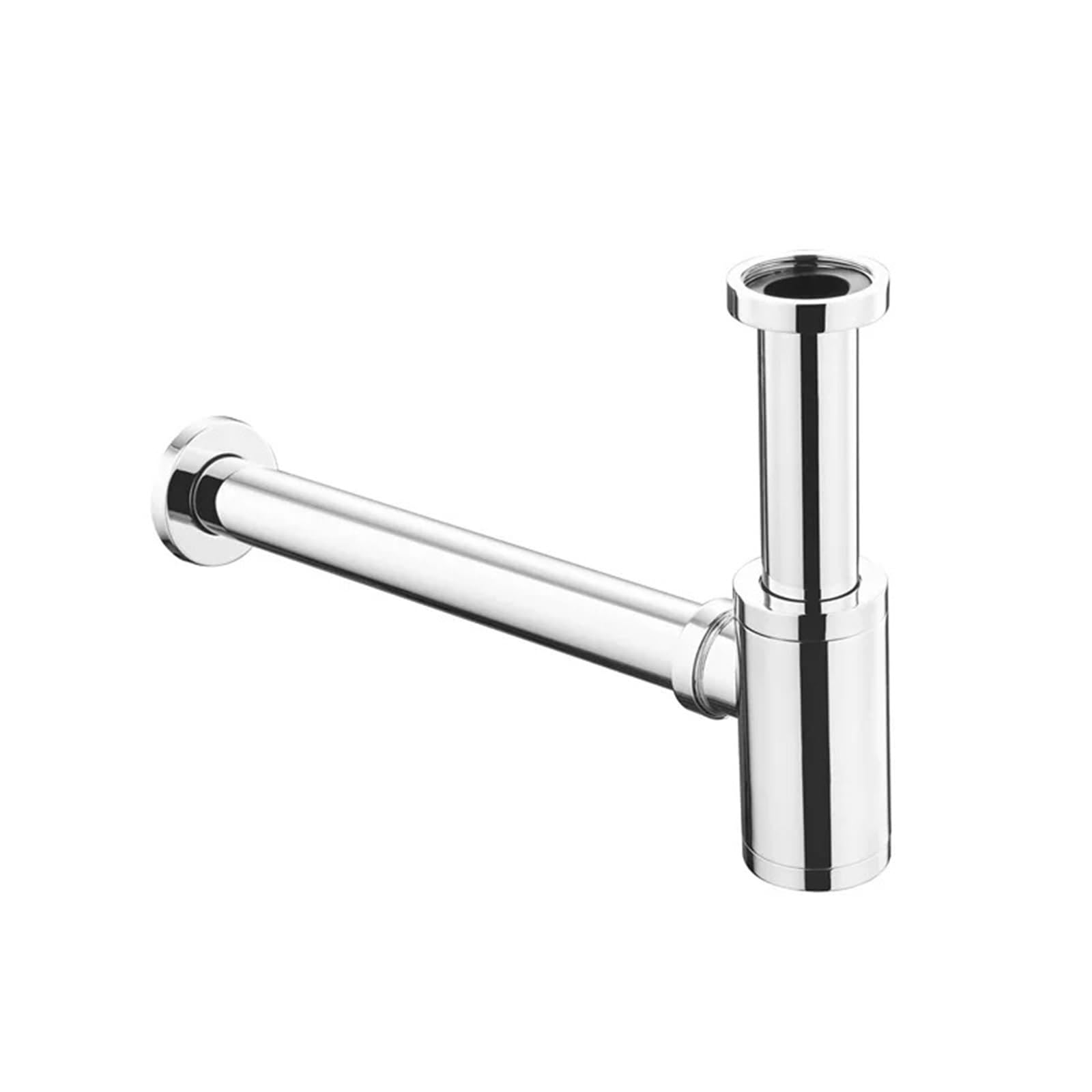 Desagüe de lavabo emergente for baño, conexión pared, sifones en P, tubería drenaje Para Lavabo De Baño y Lavabo(Silver)