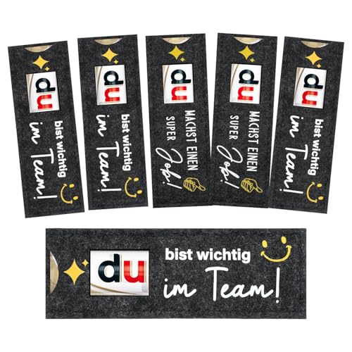 24 Stück du bist wichtig im Team/du machst einen super Job Gastgeschenk für Schokolade Verpackung Hülle Filz Gastgeschenke Konfirmation für Abschluss Geburtstag Firmenfeiern