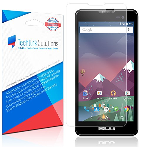 BLU Advance 5.0 Screen Protector (6-Pack), TechLink Solutions UltraClear - Premium HD Crystal Clear Shield /Anti-Bubble & Anti-Fingerprint PET Film with