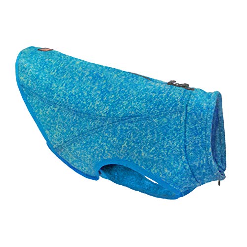 Kurgo Core Dog Sweater, Knit Dog Sweater With Fleece Lining, Cold Weather Pet Jacket, Zipper Opening for Harness, Adjustable Neck, Year-Round Sweater for Small Dogs (Heather Blue, X-Small)