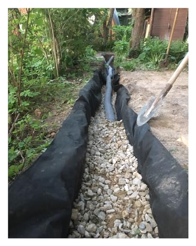 不織布 土工織物 防草シート 7オンス ジオテキスタイル フレンチドレイン不織布、高耐久排水景観生地 擁壁/造園/私道および道路安定装置/砂利の下用の雑草制御ブロック (Color : WxL, Size : 1mx2m/3.3ftx6.5ft)のサムネイル