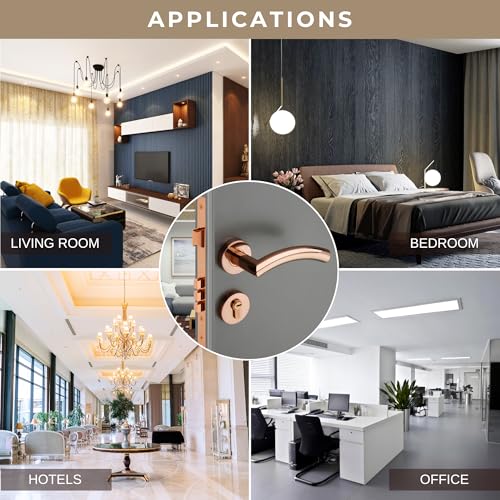 Image of LAPO Mortise Lock Set for Main Door | 50x85mm Lock Body | 70mm Cylinder | Fits 30-50mm Door Range | 3 Brass Keys | Rose Gold Finish | Reversible Fit | Easy Mount Setup | 3 Years Warranty | CMH-5T