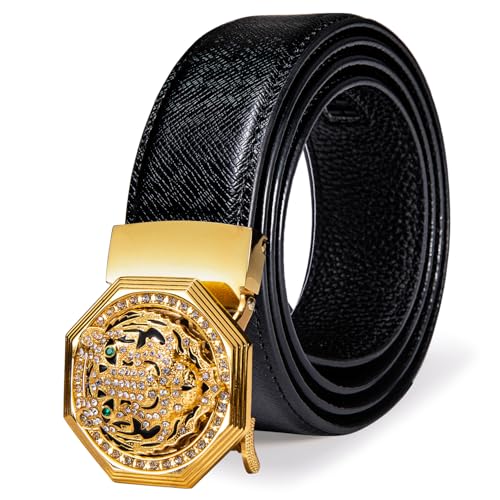 Image of Dubulle Men's Ratchet Belt Gold /Black /Red /Green /Blue /White Automatic Buckle Business Casual Belt Gift - Adjustable Fit