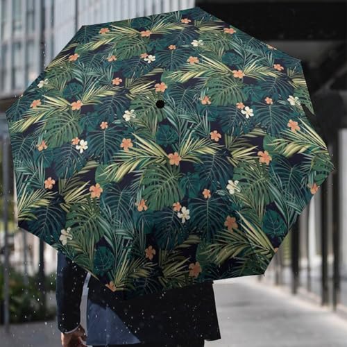 Parapluie pliable palmier hawaïen coupe-vent imperméable voyage compact - 6